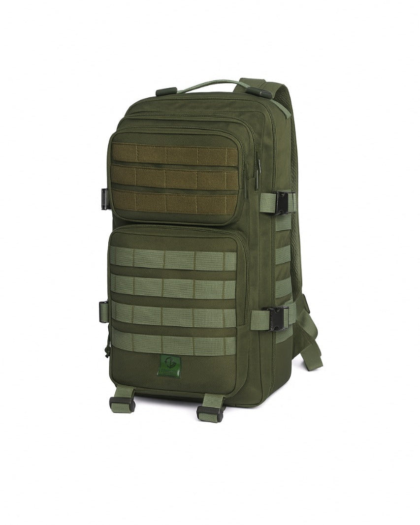 Morral Nómada Táctico Resistente y Funcional Verde Militar Frente Referencia