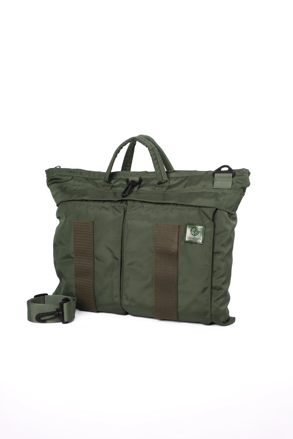 Bolso táctico militar Codigo GPS Frente Color Verde