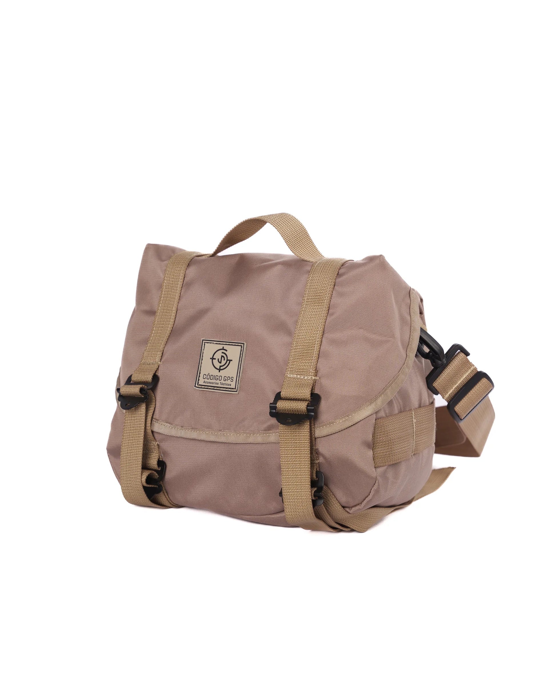 Bolso Terciar Patria - Táctico y Resistente Color Arena Cerrado Frente